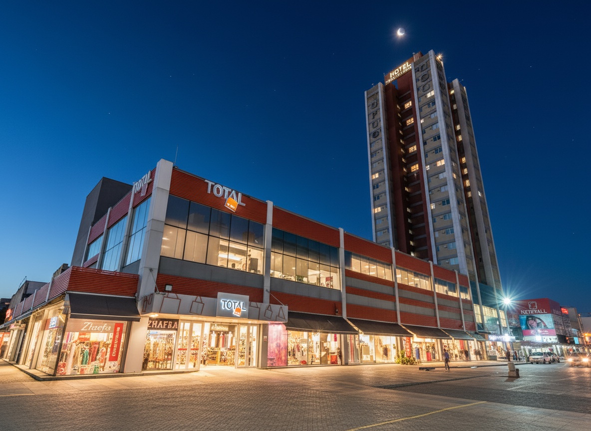 Total Hotel e Shopping Total Brás ao entardecer